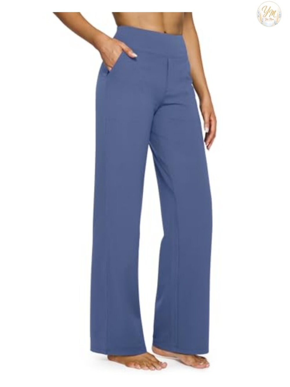 Wide Leg Yoga Pants High Waisted Pull On with Pockets Moisture Wicking